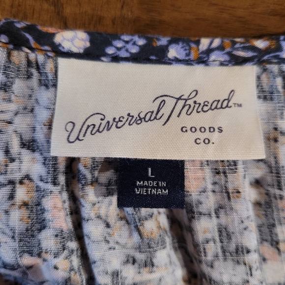 Universal Thread women's dress size Large maxi long sleeve floral ruffle collar - Picture 6 of 8